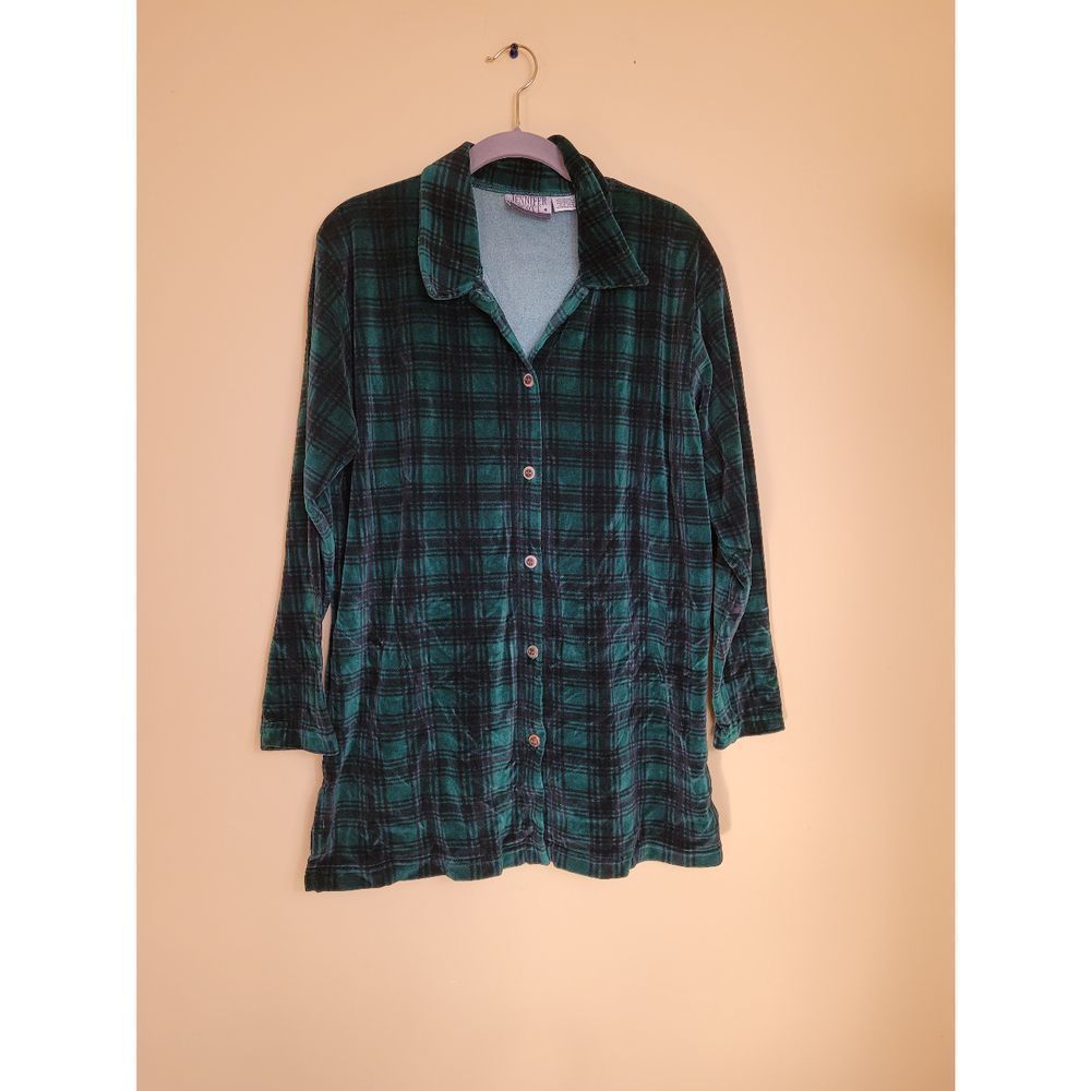 Jennifer Scott Velour Plaid Top